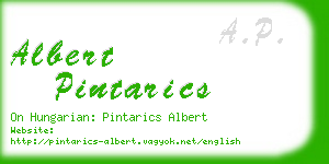 albert pintarics business card